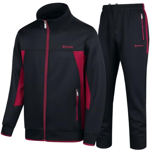 Guanzizai Men's Casual Tracksuit Long Sleeve Sweatsuit Athletic Set Full Zip Running Jogging Sports Jacket and Pants