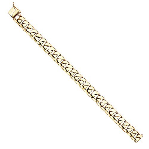 14k REAL Yellow Gold Men's Cuban Link Bracelet - 8.5"
