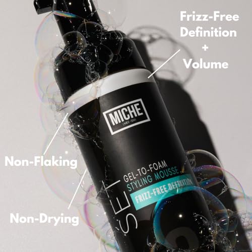 Miche Beauty Set Gel to Foam Mousse - Lightweight Styling Foam for All Hair Types, Long-Lasting Hold & Definition, Flexibility & Frizz Control, 7.5 fl oz