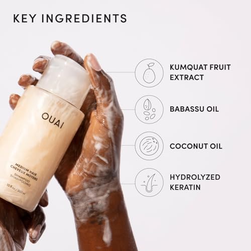 OUAI Medium Hair Shampoo - Hydrating Shampoo (10 Oz)