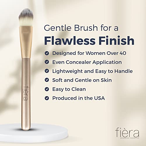 Fièra Concealer & Foundation Brush - Expert Tool for Cream & Liquid Makeup - Seamless, Even Application - Lightweight & Easy to Clean - Perfect for Use with Fièra Luxury Concealer