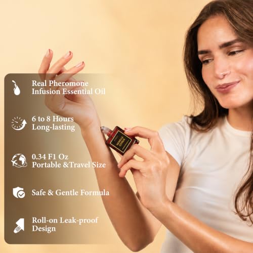 PUREU Pheromone Perfume for Women Roll On Vanilla Citrus Long Lasting Travel Size Vanilla Perfume Pheromones Oil for Women Fragrance Eau De Parfum, 0.34 Fl Oz/10ml, Made in USA