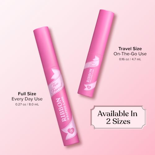 Too Faced Ribbon Wrapped Lash Mascara | Extreme-Length Tubing Mascara + 24-Hour Volume & Curl | Flake-Resistant, Smudge-Proof, Clump-Free Formula, Lash Extension Effect, Black, 0.27 Fl Oz