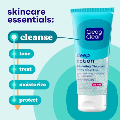 Clean & Clear Oil-Free Deep Action Exfoliating Facial Wash, 7 fl. oz