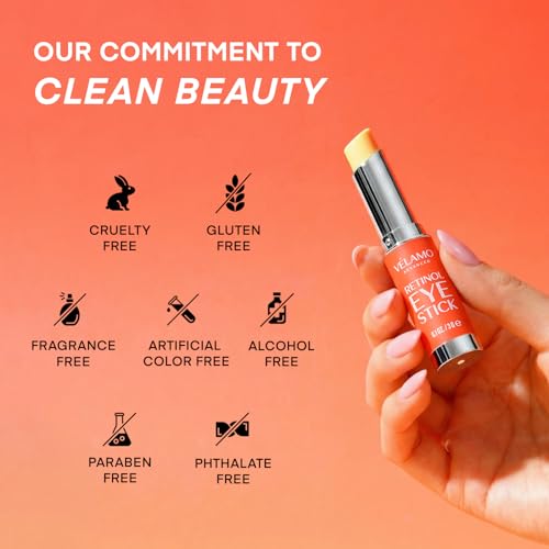 VELAMO ADVANCED Retinol Eye Stick: Renewing & Firming Under Eye Balm for Dark Circles, Puffiness, Fine Lines & Wrinkles - Travel Essentials, Portable & Perfect for On-the-go Use, 0.1 OZ/3g