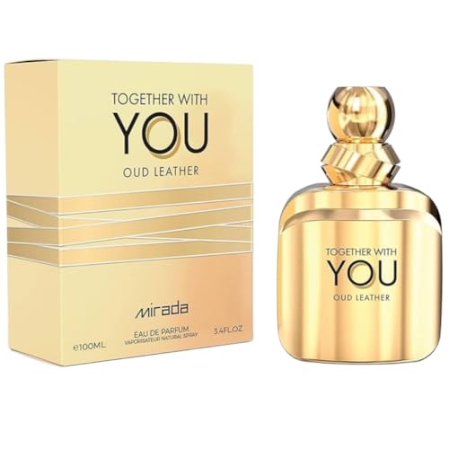 MIRADA Together With You Oud Leather, Men's Eau de Parfum (EDP) 3.4 FL. Oz (100ml), Men’s Perfume with Notes of Spices, Chestnut, Elemi, Sage, Lavender, Vanilla, Tonka Bean, Leather