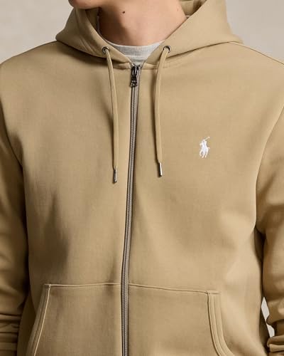 POLO RALPH LAUREN Double Knit Tech Fleece Hoodie (US, Alpha, X-Large, Regular, Regular, Luxury Khaki)