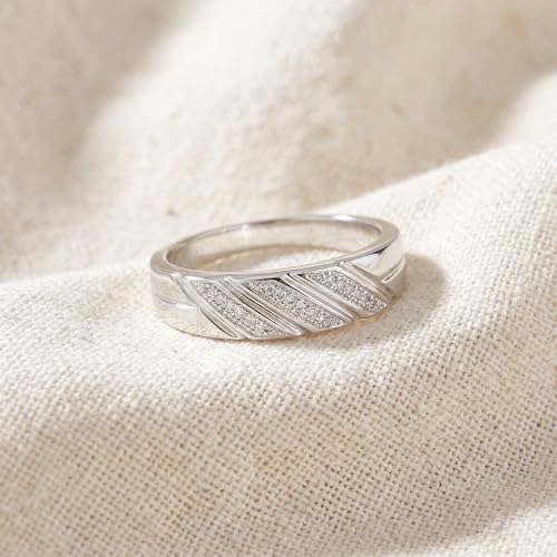 P3 POMPEII3 Pompeii 1/5ct Mens Diamond Ring 10K White Gold - Size 7.5