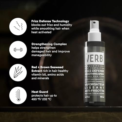 VERB Frizz Defense Smoothing Spray, 5.4 fl oz | Humidity + Heat Protectant