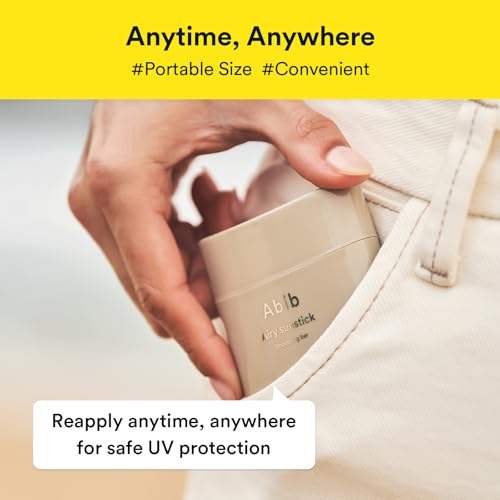 Abib Airy Sunstick Protection Bar DUO SPF50+ Broad Spectrum, Semi-Matte Sunscreen Stick for Oily & Combination Skin, No White Cast, Water-Resistant, Korean Sunscreen, 0.81 oz / 23 g, 2 Count