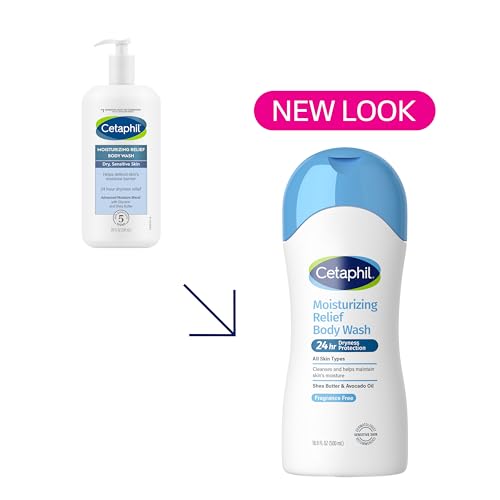 Cetaphil Moisturizing Body Wash, Sensitive Skin, Fragrance Free, 16.9 fl oz