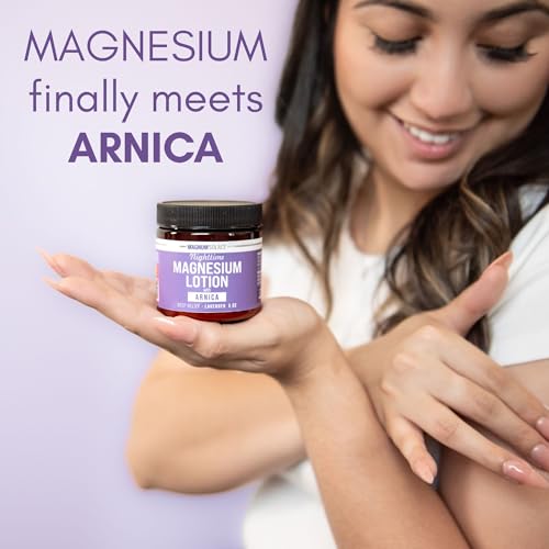 Magnum Solace Nighttime Magnesium Lotion with Arnica – Highly Concentrated Magnesium for Muscles & Joints – Apply to Legs or Feet Before Bed – Skin-Friendly