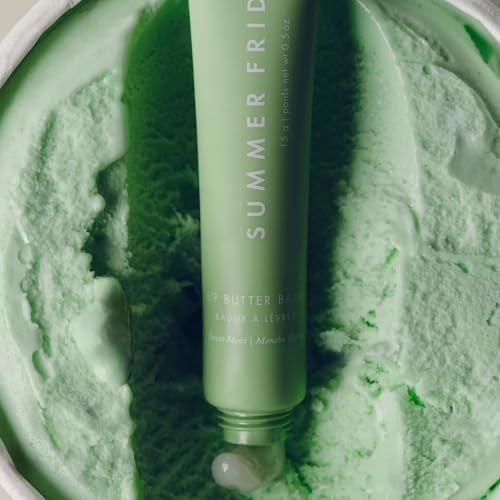 Summer Fridays Lip Butter Balm - Hydrating Overnight Lip Mask + Clear Gloss for Instant Shine - With Nourishing Shea Butter - Everyday Makeup + Skincare Summer Essentials - Vegan - Sweet Mint (.5 Oz)