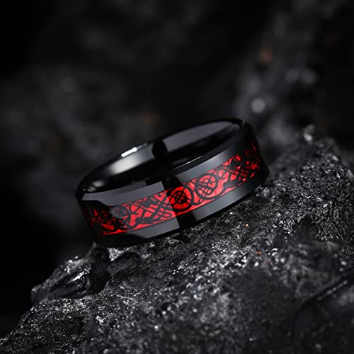 Men Dragon Tungsten Wedding Band Celtic Rings 8mm Size 11
