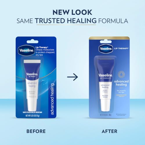 Vaseline Lip Therapy Advanced Healing Lip Moisturizer 3-Pack, 0.35 Oz Ea