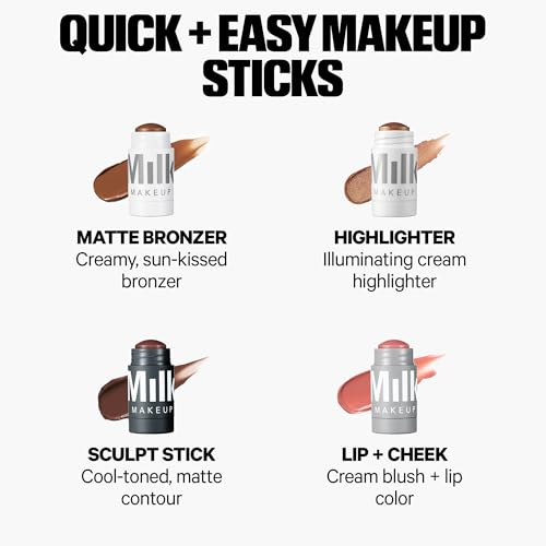 Milk Makeup Sculpt Stick – Cool-Toned Cream Contour Stick Adds Depth, Dimension + Shape for Natural-Looking Shadows – Hydrating, Buildable Formula w/Thyme Extract – Stoked (Medium-Medium Tan) 0.19oz