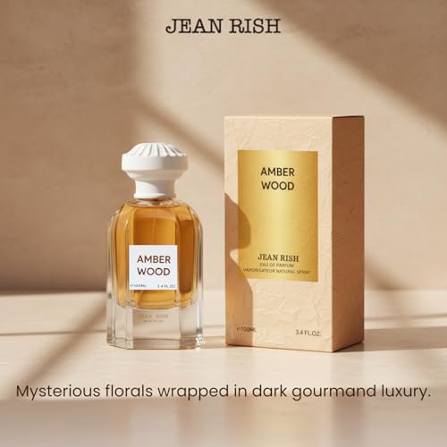 Jean Rish Amber Wood Perfume for Women Eau De Parfum, Long-Lasting Luxury Fragrance, Made In USA - Ylang-Ylang, Lotus, Vanilla Scent - 100ml / 3.4 oz