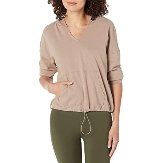 Calvin Klein Performance Women's Long Sleeve Hoodie T-Shirt, Moon Rock, Medium