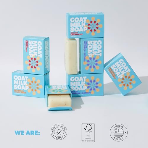 Skin Said Yes Goat Milk Soap Bar Set (Pack of 8) - Crafted in Greece | Tripple Milled | Organic Ingredients, Natural Soap for Sensitive Skin.