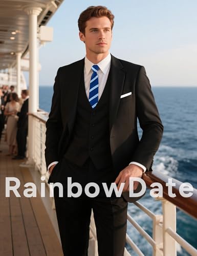 Mens Black Suit 3 Pieces Slim Fit Mens Stretch Tuxedo Suit for Wedding, Formal Dinner, Important Business Occasions, Gale, Graduation, Horse Racing Event, Anniversary Dinner (Regular, 40R)