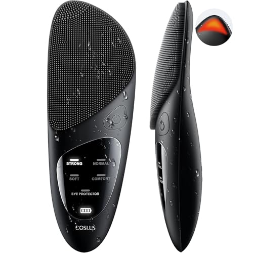 COSLUS JMY05 Silicone Face Scrubber Facial Cleansing Brush, Heat Eye Care