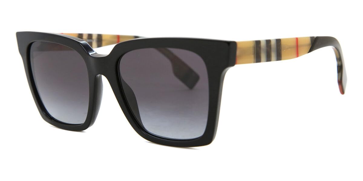 BURBERRY Women's Be4335 Maple Square Sunglasses, Black/Grey Gradient, One Size
