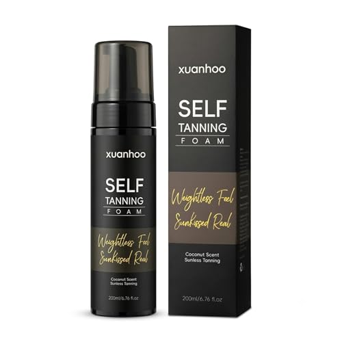 Self Tanning Mousse,Vegan Express Self Tanner,Sunless Tanner,Streak Free,Fast Drying&Moisturizing,Quick Natural Golden Tan for All Skin Types,200ml/6.7 fl oz