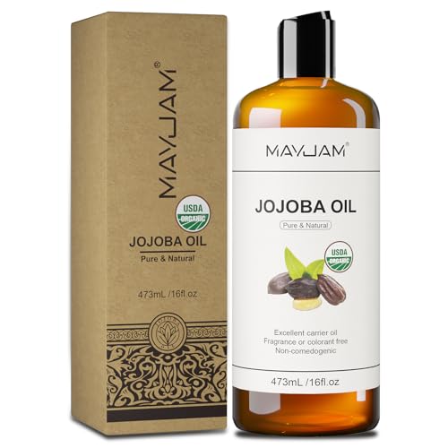 MAYJAM Organic Jojoba Oil for Skin, Hair, Face, Nails Care, USDA Certified