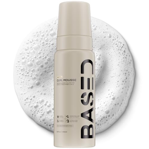BASED Curl Mousse - Instant Volume & Definition with Flexible Hold - Lightweight Formula with Agave & Rice Protein - Science-Backed Formula, Silicone Free for All Curl Types (6.8 fl oz, Pack of 1)