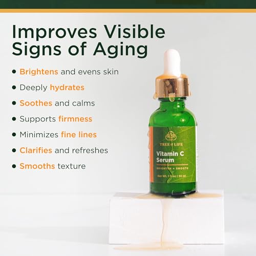 Tree of Life Vitamin C Serum for Face, Dark Spots Remover Face Oil, 1 Fl Oz