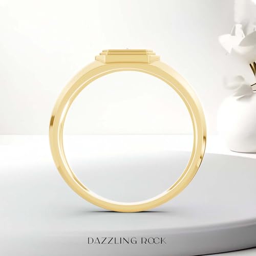 Dazzlingrock Collection 0.10 Cttw Round Diamond Mens Cross Band Ring, 10K Solid Yellow Gold Size 9.5
