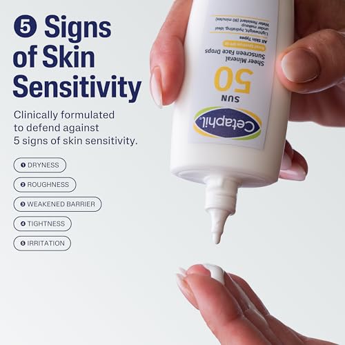 Cetaphil Sheer Mineral Face Sunscreen, SPF 50, Zinc Oxide, 1.7 Fl Oz