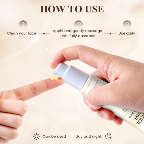 USMOTAR Retinol & Caffeine Eye Serum - Dark Circles Relief & Depuffing Treatment, Hyaluronic Acid + Collagen, Gentle Under Eye Cream for Sensitive Skin, Hydrates & Smooths Fine Lines 40ml, 1.35 fl.oz