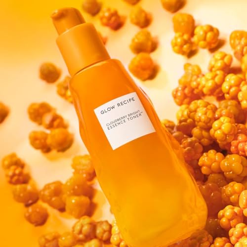 Glow Recipe Cloudberry Brightening Essence Toner, Korean Brightening Essence, Hydrating Rice Water + 5% Glycerin, CoQ10, Vitamin C & E, Barrier Support, Even Tone (75ml)