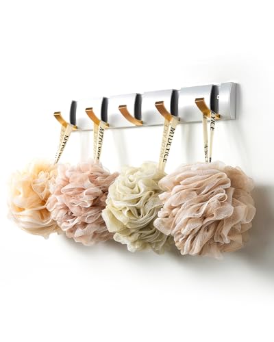 MTDLYICE Loofah Sponge, XL Large Loofah 75g 4 Pack, Bath Sponge Soft Mesh Shower, Body Scrubber, Loofah for Men, Bath Accessories Body wash Foaming (Beige)