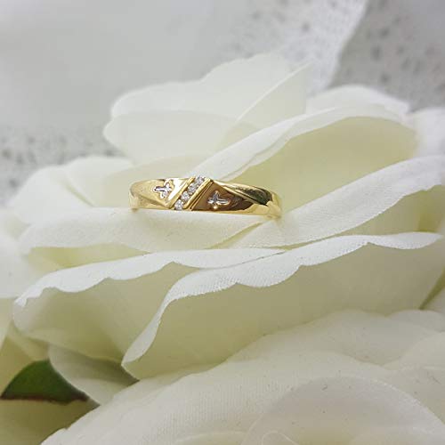 Dazzlingrock Mens Cross Wedding Band 10K Real Solid Yellow Gold, Size 10