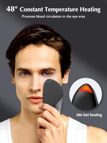 COSLUS JMY05 Silicone Face Scrubber Facial Cleansing Brush, Heat Eye Care