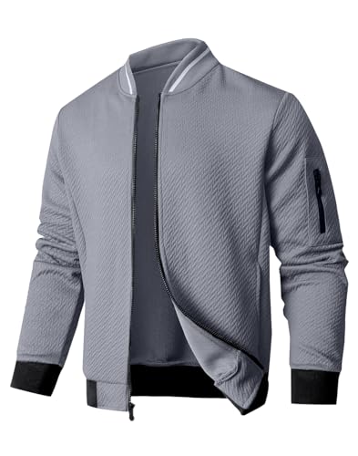 SAVKOOV Mens Loose Fit Lightweight Jacket Casual Stylish bomber Jacket