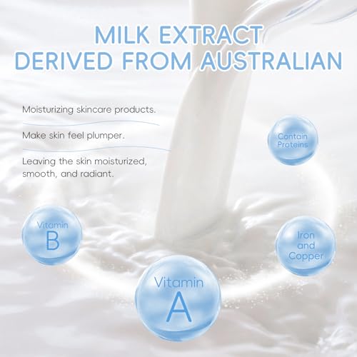 Milk Hydrating Skincare Cream, Moisturizing Skin Lotion 7.05oz- Milk Extract - Body Lotion, Hand and Body Moisturizer, Gentle Bath Wash Hydrating & Cleansing, Exfoliating Face Lotion, Nourishes Skin