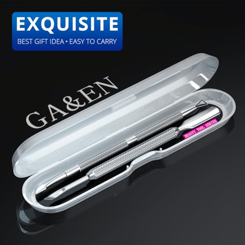 GA&EN 2PCS Metal Silver Cuticle Pusher Tool and Scraper Nail Pusher