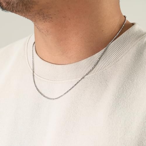 Nuragold 14k Real White Gold Rope Chain Solid Diamond Cut Necklace - 1.5mm - 20"