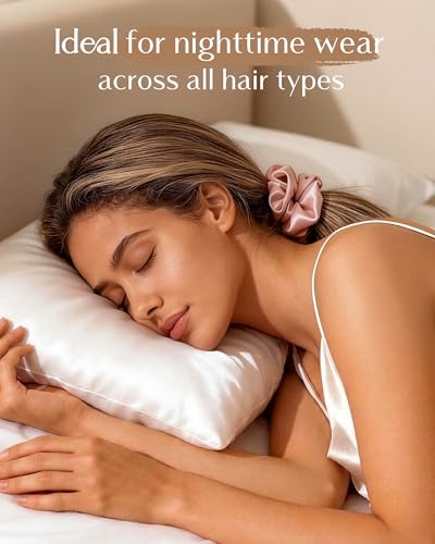 Yanibest 8 Pcs Satin Scrunchies - Silk Feeling Scrunchies Ponytail Holders