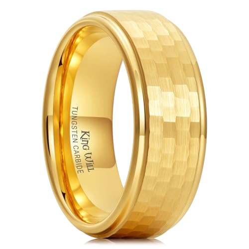 King Will Men Tungsten Rings 14K Gold 8mm Size 10