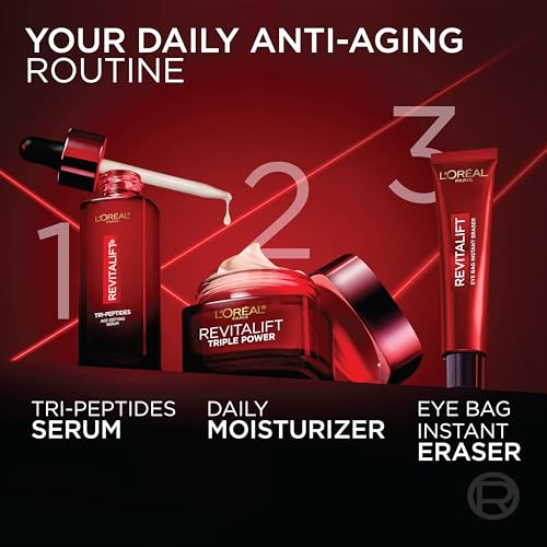 L'Oreal Paris Revitalift Triple Power Anti-Aging Face Moisturizer, Pro Retinol, Hyaluronic Acid & Vitamin C to Reduce Wrinkles, Firm & Brighten Skin, 1.7 Oz