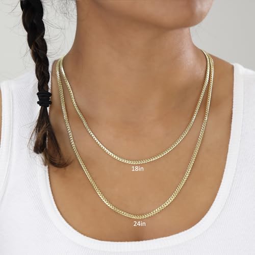 Nuragold 14k Real Yellow Gold Miami Cuban Link 3.5mm Solid Chain Necklace - 24"
