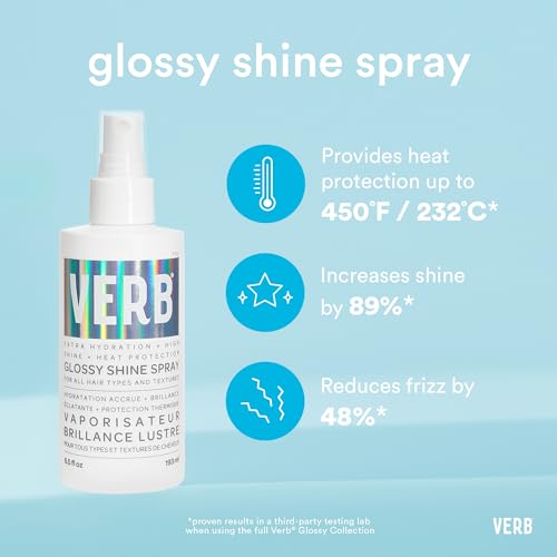 VERB Glossy Shine Spray, 6.5 fl oz | Glass Finish Heat Protectant