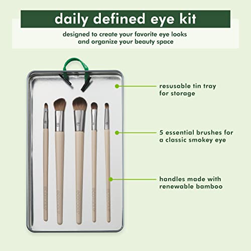 EcoTools Daily Defined Eye Brush Kit, Makeup Brushes, 5 Piece Set