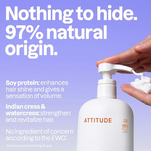 ATTITUDE Colorlast Hair Conditioner, For Color Treated Hair, Protects Color, Naturally Derived Ingredients, Vegan Detangler, Dermatologically Tested, Avocado Oil and Pomegranate, 32 Fl Oz