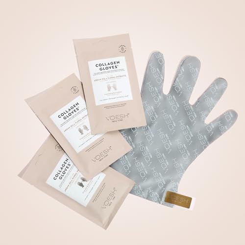 VOESH Collagen Gloves, Vegan Hand Masks, 4 Pack, Moisturizing Hand Mask, Lotion Gloves, Hydrating Gloves, Hand Care, Spa Manicure Gloves, Dry Hand Treatment