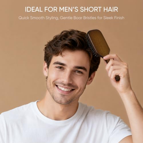 Boar Bristle Hair Brush Set, Soft Bristle Detangler for Enhancing Shine